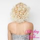 Short 25cm Peaches & Cream Synthetic Lace-Front Wig
