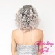 Short 25cm Blended Rooted Pure Platinum Synthetic Lace-Front Wig