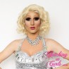 Short 20cm Dumb Blonde Synthetic Lace-Front Wig