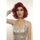 Short 20cm Maroon Red Synthetic Lace-Front Wig