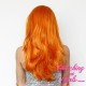 Medium 45cm Straight Orange Synthetic Lace-Front Wig