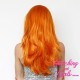 Medium 45cm Straight Orange Synthetic Lace-Front Wig