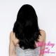 Medium 40cm Straight Bitch Black Synthetic Lace-Front Wig