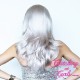 Medium 40cm Straight Pure Platinum Synthetic Lace-Front Wig
