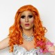 Medium 45cm Orange Synthetic Lace-Front Wig