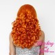 Medium 45cm Orange Synthetic Lace-Front Wig