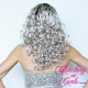 Medium 40cm Blended Rooted Pure Platinum Synthetic Lace-Front Wig