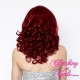 Medium 40cm Maroon Red Synthetic Lace-Front Wig