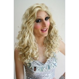 Medium 40cm Dumb Blonde Synthetic Lace-Front Wig