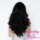 Long 60cm Bitch Black Synthetic Lace-Front Wig