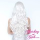 Long 60cm Snow White Synthetic Lace-Front Wig