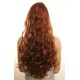 Long 60cm Orange Brown Synthetic Lace-Front Wig