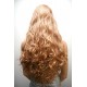 Long 60cm Honey Blonde Synthetic Lace-Front Wig