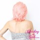 Short 20cm Straight Baby Pink Synthetic Lace-Front Wig
