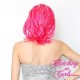 Short 20cm Straight Fifty Shades of Pink Synthetic Lace-Front Wig