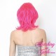 Short 20cm Straight UV Pink Synthetic Lace-Front Wig