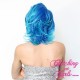 Short 20cm Straight Blended Azure Synthetic Lace-Front Wig