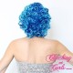 Short 20cm Blended Azure Synthetic Lace-Front Wig