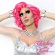 Short 20cm Fifty Shades of Pink Synthetic Lace-Front Wig