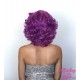 Short 20cm Fifty Shades of Purple Synthetic Lace-Front Wig