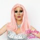 Medium 40cm Straight Baby Pink Synthetic Lace-Front Wig