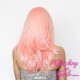 Medium 40cm Straight Baby Pink Synthetic Lace-Front Wig