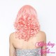 Medium 40cm Baby Pink Synthetic Lace-Front Wig