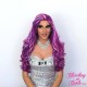 Long 60cm Fifty Shades of Purple Synthetic Lace-Front Wig