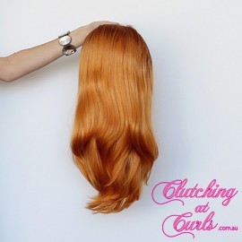 Medium 45cm Straight Blended Rooted Orange Synthetic Extension