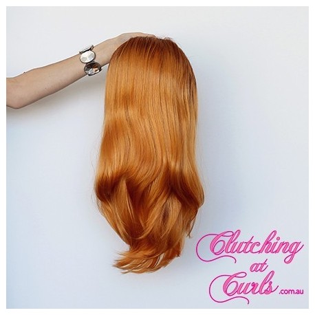 Medium 45cm Straight Rooted Orange Synthetic Extension