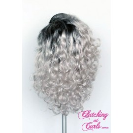 Medium 40cm Rooted Pure Platinum Synthetic Extension
