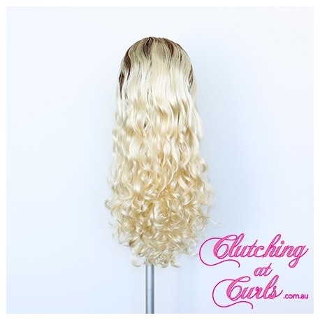 Long 60cm Rooted Dumb Blonde Synthetic Extension