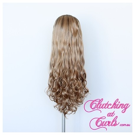 Long 60cm Rooted Honey Blonde Synthetic Extension
