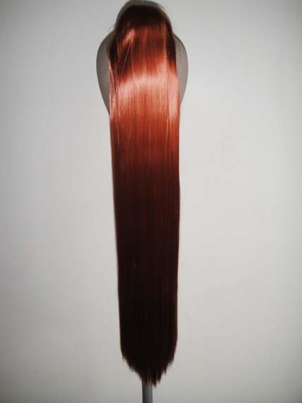70cm Orange Brown Ponytail Extension Natural Extensions