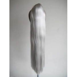 70cm Pure Platinum Synthetic Ponytail Extension