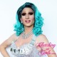 Medium 40cm Blended Rooted Gaga Blue Synthetic Lace-Front Wig