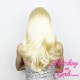 Medium 40cm Straight Dumb Blonde Synthetic Lace-Front Wig