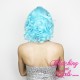 Short 20cm Baby Blue Synthetic Lace-Front Wig