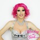 Short 20cm Pink Bits Synthetic Lace-Front Wig