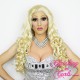 Long 60cm Dumb Blonde Synthetic Lace-Front Wig
