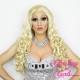 Long 60cm Dumb Blonde Synthetic Lace-Front Wig