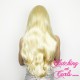 Long 60cm Straight Dumb Blonde Synthetic Lace-Front Wig