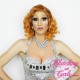 Short 20cm Rooted Orange Synthetic Lace-Front Wig