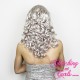 Medium 40cm Pure Platinum Synthetic Lace-Front Wig