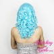 Medium 40cm Baby Blue Synthetic Lace-Front Wig