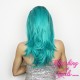 Medium 40cm Straight Blended Rooted Gaga Blue Synthetic Lace-Front Wig