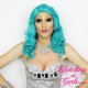 Medium 40cm Gaga Blue Synthetic Lace-Front Wig