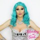 Medium 40cm Gaga Blue Synthetic Lace-Front Wig