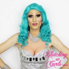 Medium 40cm Gaga Blue Synthetic Lace-Front Wig