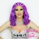 Medium 40cm Fifty Shades of Purple Synthetic Lace-Front Wig